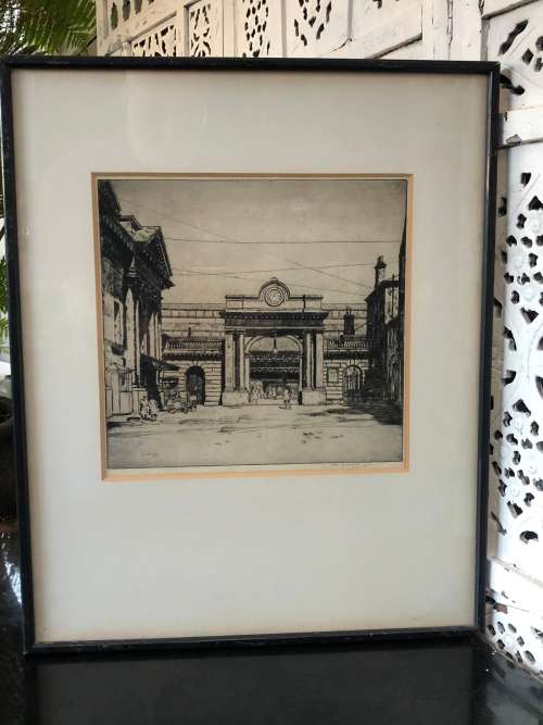 TOM MAXWELL (1874 - 1937) SCOTTISH ARTIST - FRAMED ETCHING -  SIGNED IN PENCIL