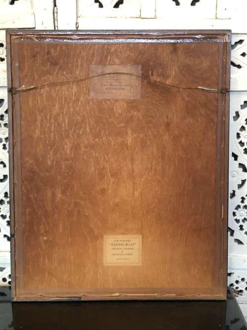 REGINALD GREEN (1884 - 1971) FRAMED ETCHING OF JOHN KNOX'S HOUSE EDINBURGH - ON EMBOSSED PAPER