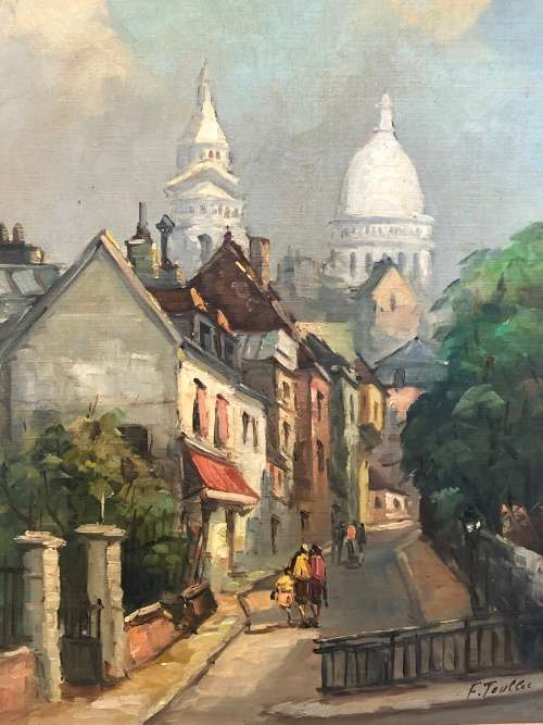 WOW !!! STUNNING OIL ON CANVAS PAINTING FIXED TO BOARD - SIGNED F TOULLER