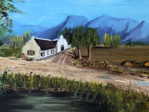 FANTASTIC FRAMED OIL ON BOARD COTTAGE SCENE DATED 1984 BY RITA L - UNKNOWN