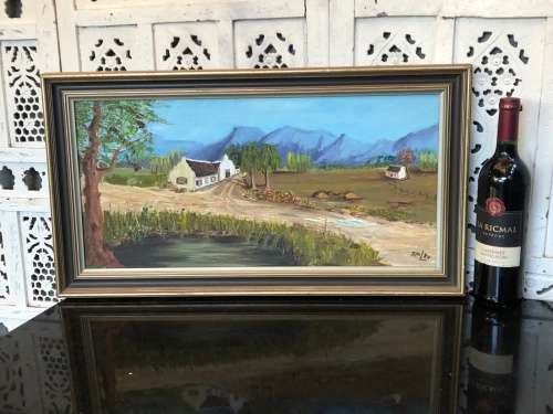 FANTASTIC FRAMED OIL ON BOARD COTTAGE SCENE DATED 1984 BY RITA L - UNKNOWN