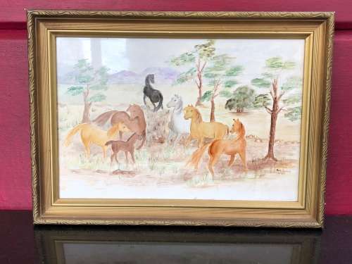 WOW !!! AMAZING HAND PAINTED HEAVY CERAMIC TILE - SIGNED RITA LAWRENCE