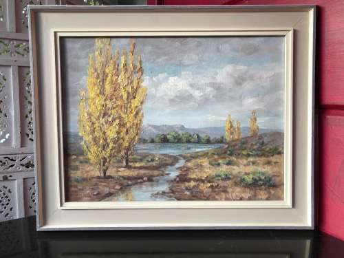 INVESTMENT ART !!! GORDON HILL (SA 20th CENTURY) FRAMED OIL ON BOARD LANDSCAPE - BEAUTIFUL PAINTING