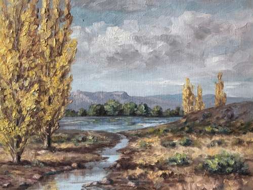 INVESTMENT ART !!! GORDON HILL (SA 20th CENTURY) FRAMED OIL ON BOARD LANDSCAPE - BEAUTIFUL PAINTING