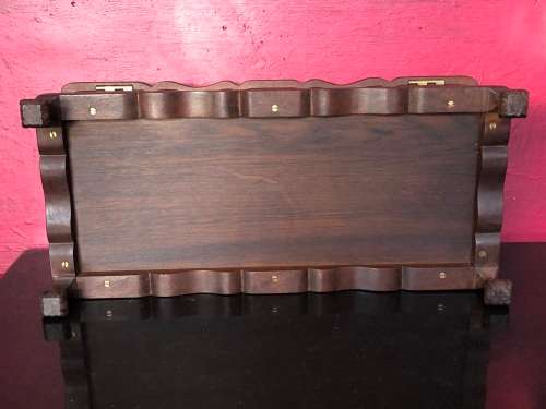 STUNNING FELT LINED EMBUIA BALL AND CLAW DOCUMENT , TRINKET OR JEWELRY KIST - NO KEY