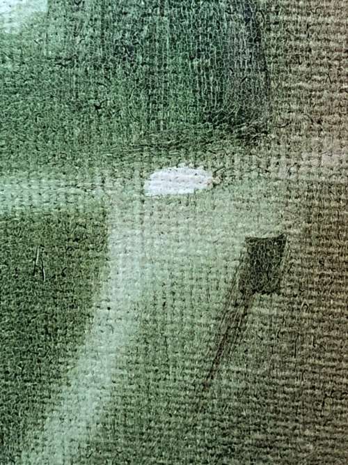 BEAUTIFUL DECOR ART !!!! FRAMED OIL ON CANVAS IN A LEATHER CLAD FRAME - SIGNED BY THE ARTIST