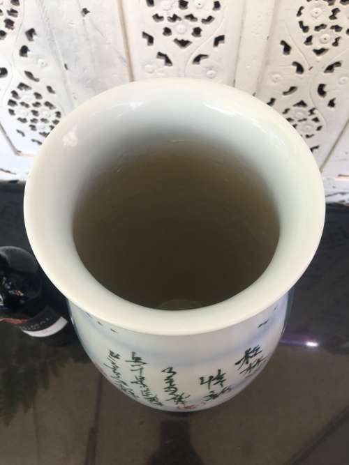 A Extra Large 40 cm Chinese Porcelain Hand Painted Landscape Vase with Poem and Signed