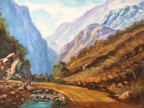INVESTMENT ART - PHIL BREEDT ACCLAIMED SA ARTIST FRAMED LANDSCAPE OIL ON CANVAS BOARD