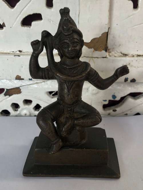 WOW !!!  STUNNING INDIAN BRONZE FIGURINE OF LORD SHIVA HOLDING A COBRA - VALUE R3000
