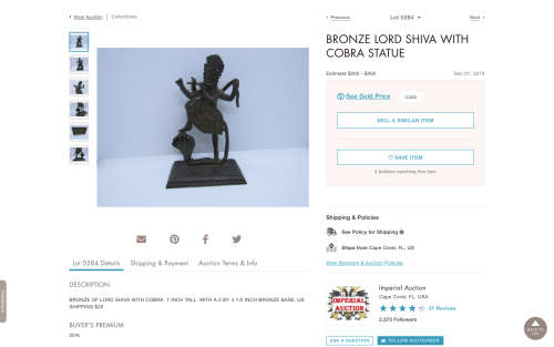 WOW !!!  STUNNING INDIAN BRONZE FIGURINE OF LORD SHIVA HOLDING A COBRA - VALUE R3000