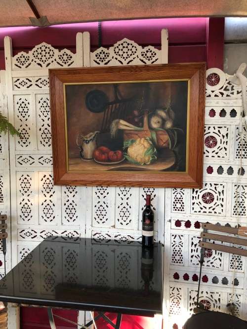 INVESTMENT ART !! R.R. WRIGHT 19th CENTURY ARTIST - FRAMED OIL ON CANVAS STILL LIFE - DATED 1904