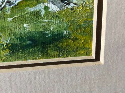 WOW !!! STUNNING SMALL FRAMED OIL ON BOARD - BLUEGUM TREES - SIGNED - STUNNING DECOR ITEM