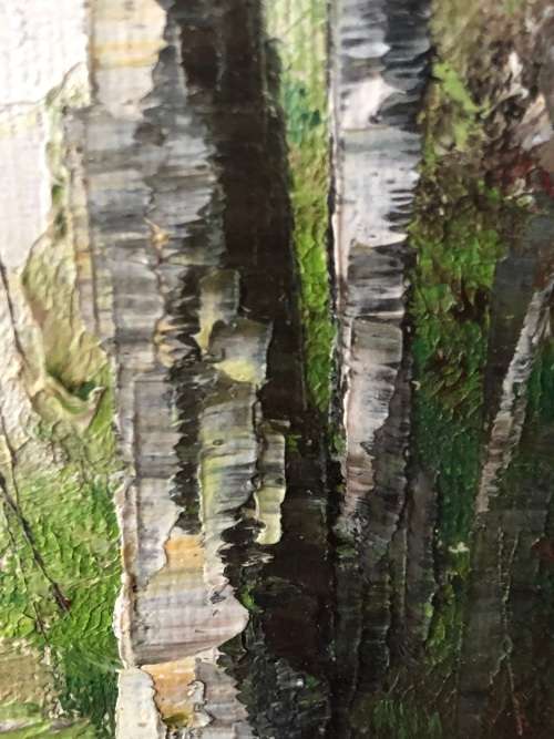 WOW !!! STUNNING SMALL FRAMED OIL ON BOARD - BLUEGUM TREES - SIGNED - STUNNING DECOR ITEM