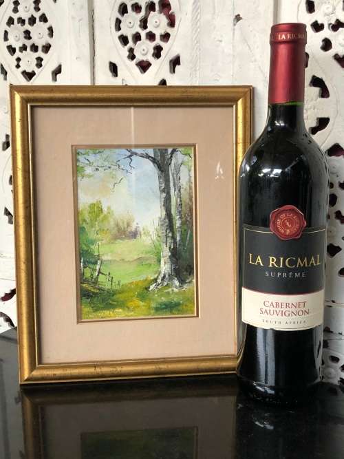 WOW !!! STUNNING SMALL FRAMED OIL ON BOARD - BLUEGUM TREES - SIGNED - STUNNING DECOR ITEM