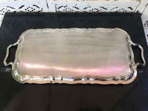 WOW !!! DETAILED LARGE TRAY BY BIRKS CANADA PRIMROSE PLATE E.P. COPPER B.M MOUNTS 082