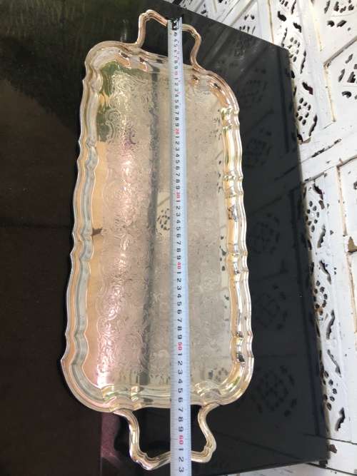 WOW !!! DETAILED LARGE TRAY BY BIRKS CANADA PRIMROSE PLATE E.P. COPPER B.M MOUNTS 082