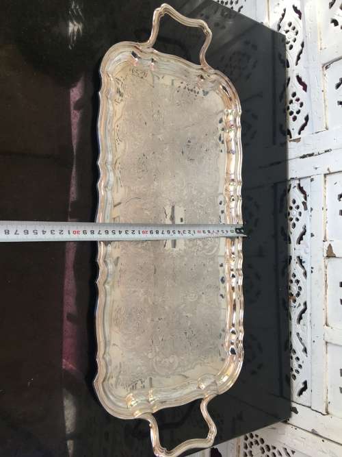 WOW !!! DETAILED LARGE TRAY BY BIRKS CANADA PRIMROSE PLATE E.P. COPPER B.M MOUNTS 082