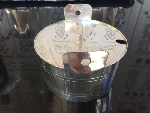 WOW !!! CHRISTOFLE SILVER PLATED ART DECO BARREL SHAPED SUGAR BOWL