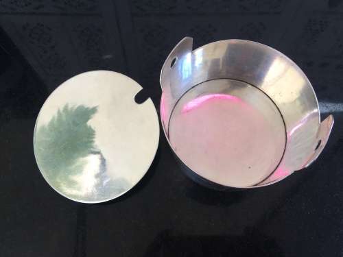 WOW !!! CHRISTOFLE SILVER PLATED ART DECO BARREL SHAPED SUGAR BOWL