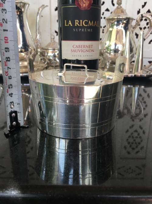 WOW !!! CHRISTOFLE SILVER PLATED ART DECO BARREL SHAPED SUGAR BOWL