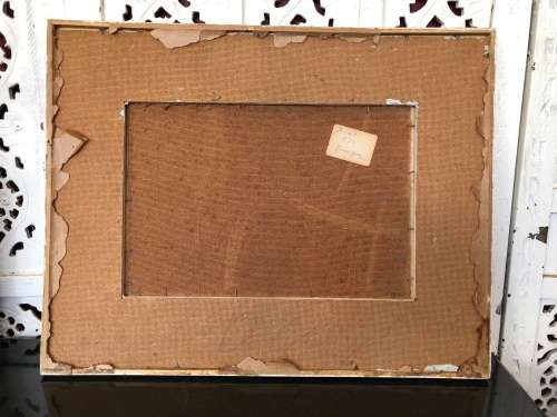 WOW !! UNSIGNED BUT STILL A STUNNING LITTLE FRAMED OIL ON BOARD OF BEACH COTTAGES