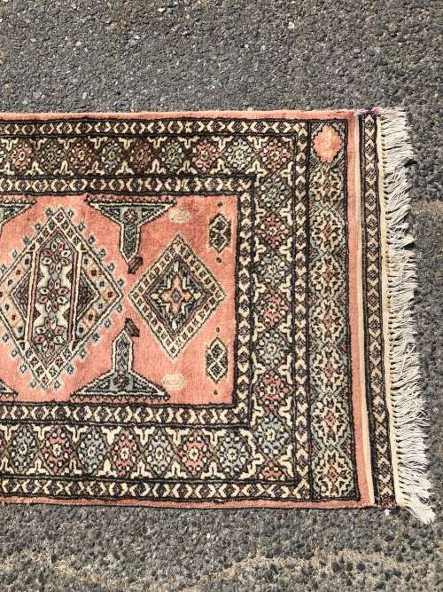 STUNNING NICELY WORN SIGNED PURE WOOL HAND KNOTTED BOKHARA PERSIAN RUNNER 780 X 5200mm