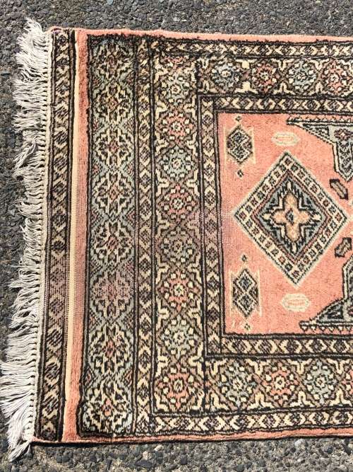STUNNING NICELY WORN SIGNED PURE WOOL HAND KNOTTED BOKHARA PERSIAN RUNNER 780 X 5200mm