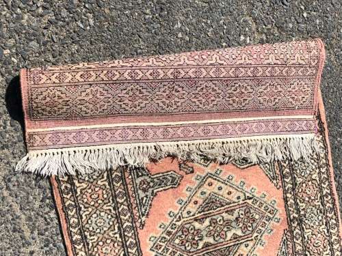 STUNNING NICELY WORN SIGNED PURE WOOL HAND KNOTTED BOKHARA PERSIAN RUNNER 780 X 5200mm