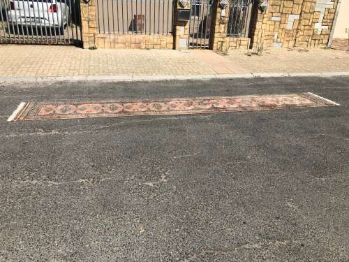 STUNNING NICELY WORN SIGNED PURE WOOL HAND KNOTTED BOKHARA PERSIAN RUNNER 780 X 5200mm