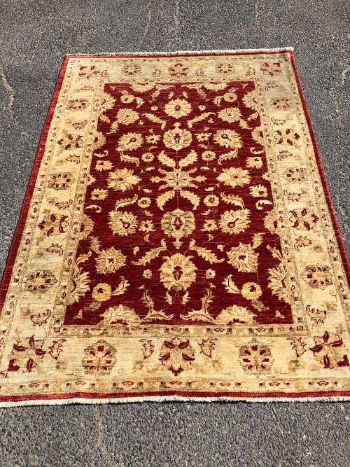 WOW !!! LOVELY PURE WOOL HAND KNOTTED RED CHOBI PERSIAN CARPET IN EXCELLENT CONDITION 2080 X 1510mm