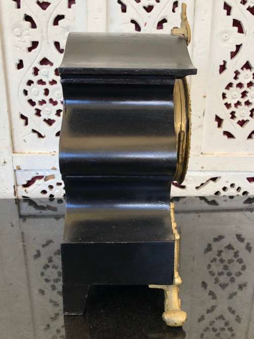 STUNNING ANSONIA CAST IRON MANTLE CLOCK WITH THE KEY WORKING 100% - TOTALLY REFURBISHED