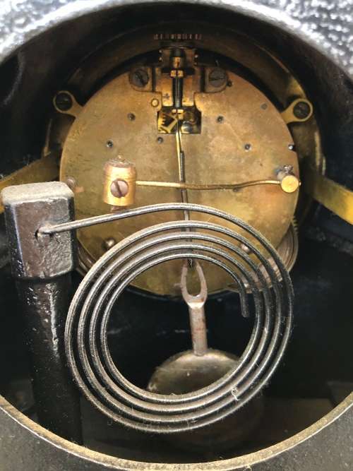 STUNNING ANSONIA CAST IRON MANTLE CLOCK WITH THE KEY WORKING 100% - TOTALLY REFURBISHED