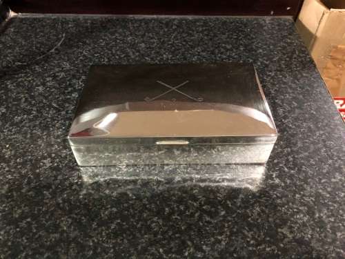 ADIE BROTHERS LTD - STERLING SILVER CIGAR BOX - BIRMINGHAM HALLMARKS DATED TO 1960's - WEIGHS 425g
