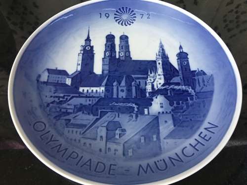 Denmark Royal Copenhagen Marked Plate 1972 Olympiade Munchen 21 cm
