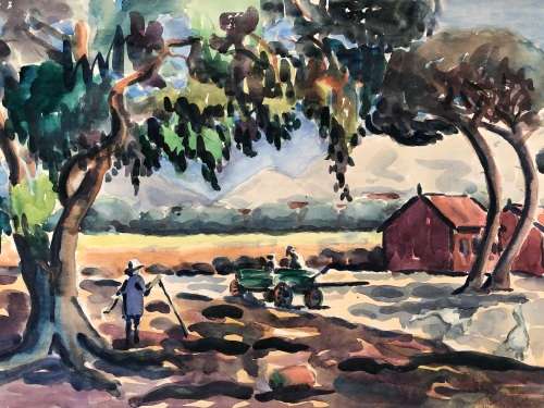 WOW !! CHARLES THEODORE VILLET ( 1896 - 1963) - STUNNING WATERCOLOR PAINTING No 26 - TITLED & SIGNED