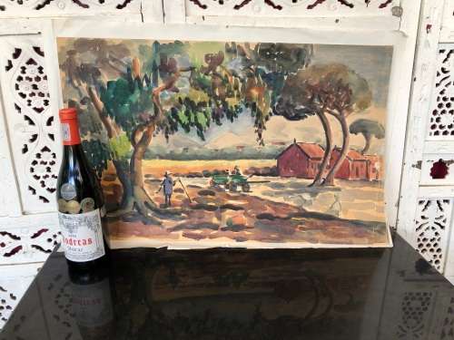 WOW !! CHARLES THEODORE VILLET ( 1896 - 1963) - STUNNING WATERCOLOR PAINTING No 26 - TITLED & SIGNED