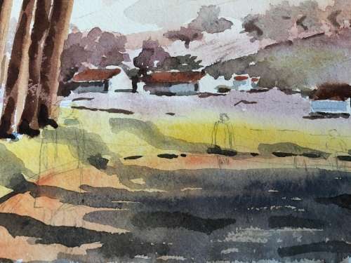 WOW !! CHARLES THEODORE VILLET ( 1896 - 1963) - STUNNING WATERCOLOR PAINTING No  80 - SIGNED