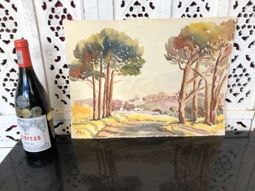 WOW !! CHARLES THEODORE VILLET ( 1896 - 1963) - STUNNING WATERCOLOR PAINTING No  80 - SIGNED