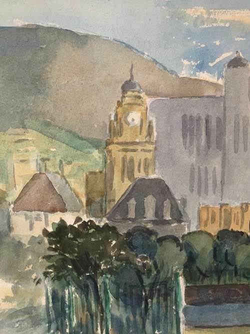 WOW !! CHARLES THEODORE VILLET ( 1896 - 1963) - STUNNING DOUBLE WATERCOLOR PAINTING No  52 - SIGNED