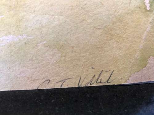 WOW !! CHARLES THEODORE VILLET ( 1896 - 1963) - STUNNING DOUBLE WATERCOLOR PAINTING No  52 - SIGNED