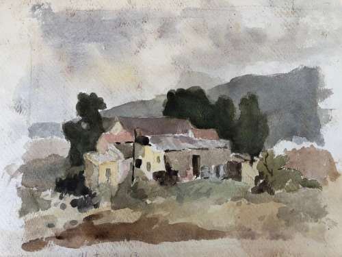 INVESTMENT ART !!! ALEXANDER ROSE-INNES (SA 1915 - 1996) - RARE UNCIRCULATED FRAMED WATERCOLOUR