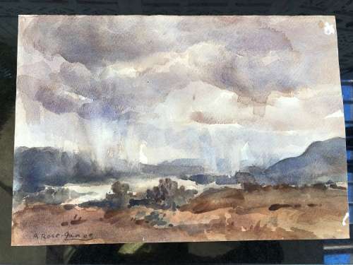 INVESTMENT ART !!! ALEXANDER ROSE-INNES (SA 1915 - 1996) - RARE UNCIRCULATED FRAMED WATERCOLOUR