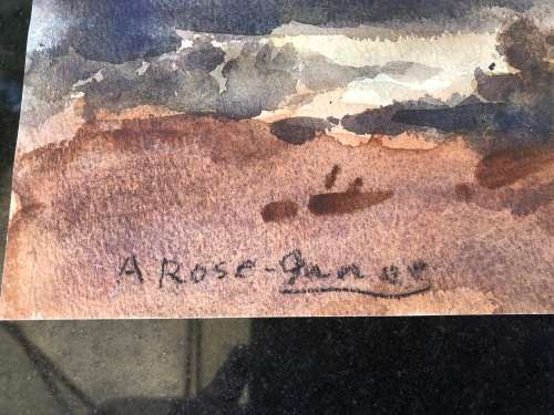 INVESTMENT ART !!! ALEXANDER ROSE-INNES (SA 1915 - 1996) - RARE UNCIRCULATED FRAMED WATERCOLOUR