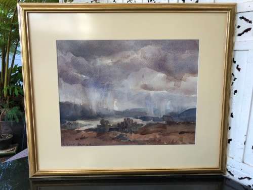 INVESTMENT ART !!! ALEXANDER ROSE-INNES (SA 1915 - 1996) - RARE UNCIRCULATED FRAMED WATERCOLOUR