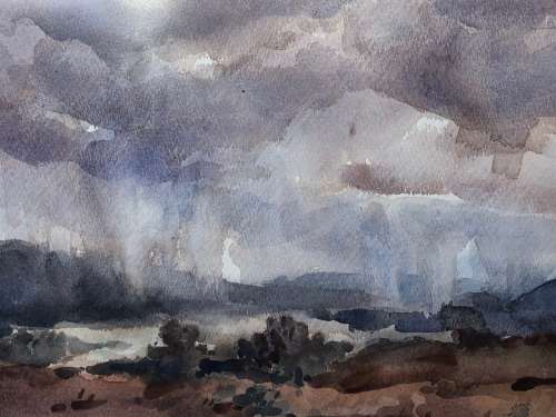 INVESTMENT ART !!! ALEXANDER ROSE-INNES (SA 1915 - 1996) - RARE UNCIRCULATED FRAMED WATERCOLOUR