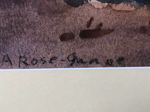 INVESTMENT ART !!! ALEXANDER ROSE-INNES (SA 1915 - 1996) - RARE UNCIRCULATED FRAMED WATERCOLOUR