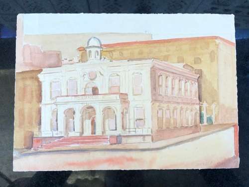 WOW !! CHARLES THEODORE VILLET ( 1896 - 1963) - STUNNING UNFRAMED WATERCOLOR PAINTING No 91 - SIGNED