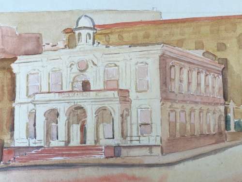 WOW !! CHARLES THEODORE VILLET ( 1896 - 1963) - STUNNING UNFRAMED WATERCOLOR PAINTING No 91 - SIGNED