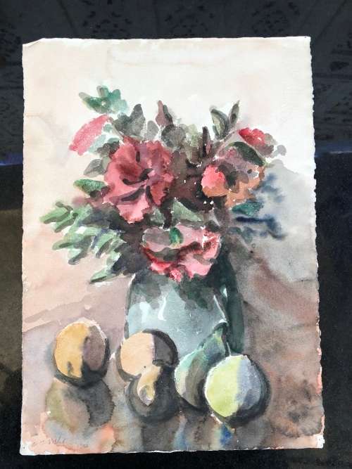 WOW !! CHARLES THEODORE VILLET ( 1896 - 1963) - STUNNING UNFRAMED WATERCOLOR PAINTING No 76 - SIGNED