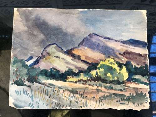 WOW !! CHARLES THEODORE VILLET ( 1896 - 1963) - STUNNING UNFRAMED WATERCOLOR PAINTING No 69 - SIGNED